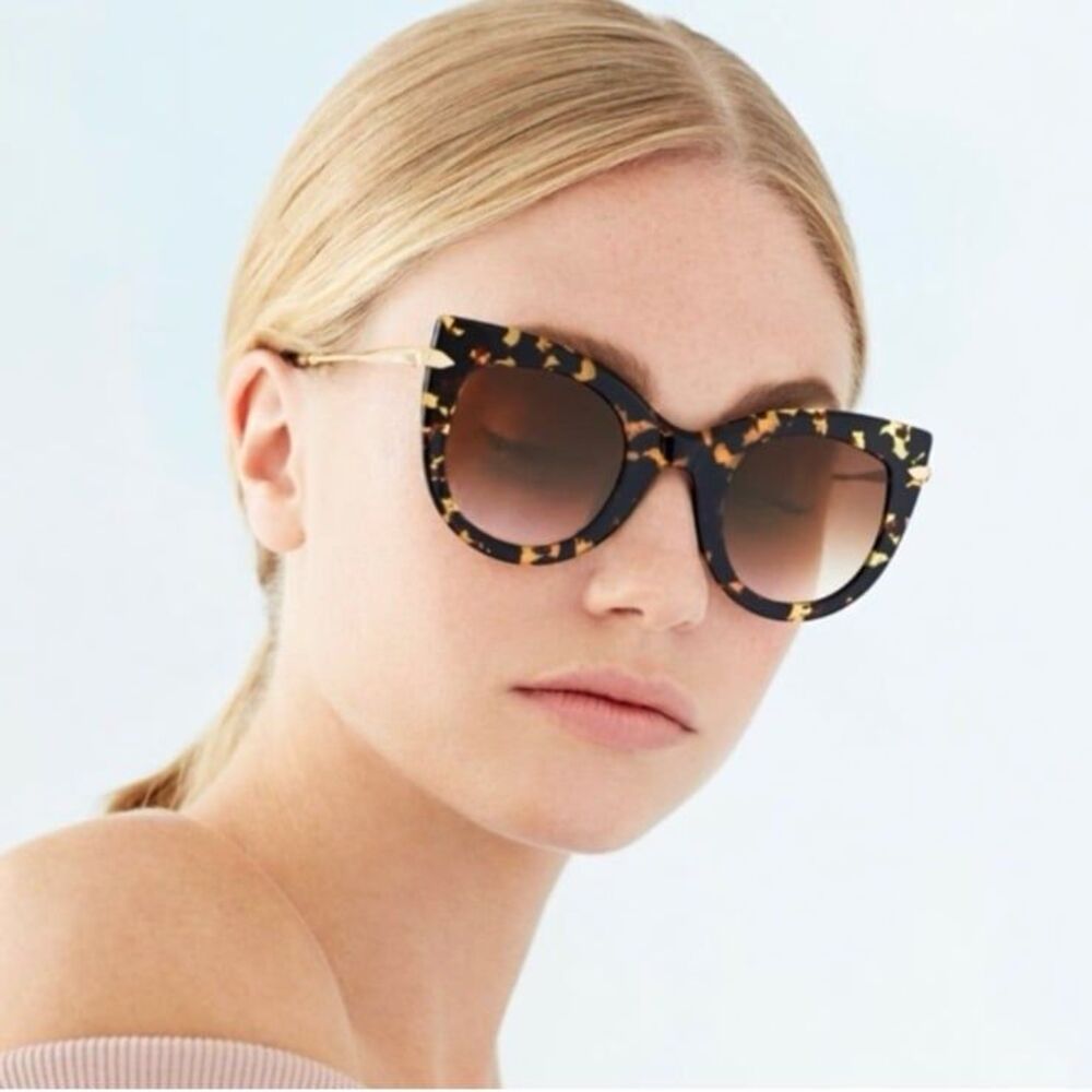 Krewe Laveau Nylon Sunglasses in Zulu 24K with Leopard Sleeve
